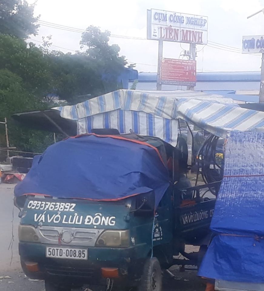 Vá vỏ lưu động cụm công nghiệp Liên Minh, khu công nghiệp Tân Đô Đức Hòa Long An