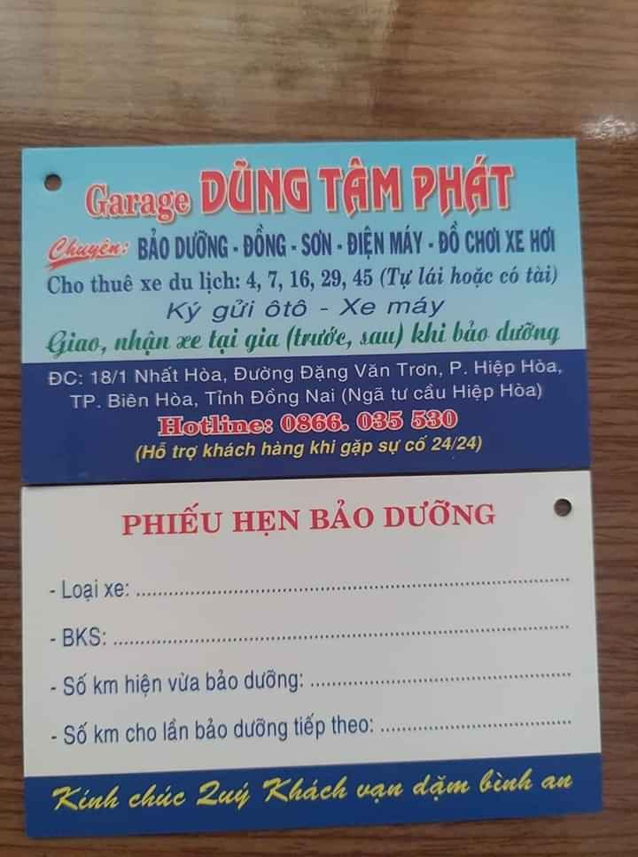  Dũng Tâm Phát Gara khu vực biên hòa đồng nai
