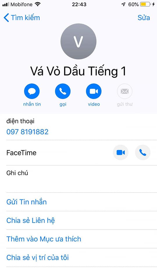  Vá vỏ khu vực Thị trấn Dầu Tiếng 